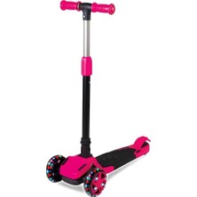 OMZ Cool Wheels Tulpar Işıklı Katlanabilir Scooter Pembe Kız Erkek Çocuk Oyuncak Eğitici Oyuncaklar