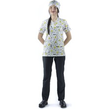 Zarf Yaka Desenli Üst - 4106 Emoji