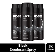 Neonova 3 Adet Axe Erkek Deodorant & Bodyspray Black 48 Saat Etkileyici Koku Vücut Spreyi 150 ml
