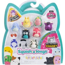 OMZ AL0021 Squish-A-Longs 8 Figür + Yüzük Set Asorti Seri 2 Kız Erkek Çocuk Oyuncak Eğitici Oyuncaklar