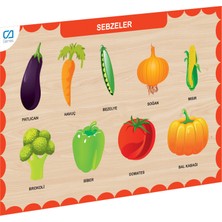 OMZ CAAHS-3205 Ca Games Ahşap Sebzeler Bul-Tak Kız Erkek Çocuk Oyuncak Eğitici Oyuncaklar