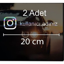 Sticker Usta Instagram Logolu Kullanıcı Adı - 2 Adet 20 cm - Araç - Motor Sticker Etiketi Folyo Kesim - 00567