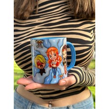 One Piece Robin, Nami ve Sanji Kupa Kaliteli Porselen Anime Hediyelik Kupa Bardak