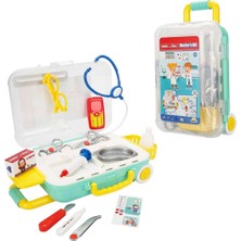 OMZ Junior Doc. Çekçekli Bavul Doktor Seti 18 Parça Kız Erkek Çocuk Oyuncak Eğitici Oyuncaklar