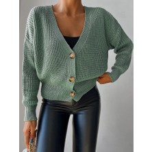 Rengastyle Kadın Düğme Detay Triko Hırka