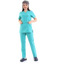 Zarf Yaka Kadın Takım - 27 Su Yeşili