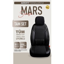 Castor Otomotiv Renault Megane 1 Uyumlu Lüx Bel Destekli Mars Yarı Deri Oto Koltuk Kılıfı Siyah Renk