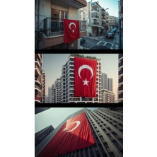 Ala Dizayn Türk Bayrağı Alpaka 1. Sınıf Kumaş 1000X1500 cm 140 G/m² 1 Adet - Ev, Balkon ve Tören Kullanıma Uygun