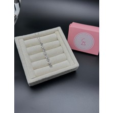 Alsem 925 Ayar Gümüş Kaplama Yıldızlı Y Kolye , Zincirli Yıldız Detaylı Gümüş Kaplama Kadın Kolye