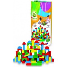 OMZ Kovalı Renkli Bloklar 100 Parça Ahşap Oyuncak - 86491 Kız Erkek Çocuk Oyuncak Eğitici Oyuncaklar