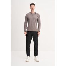 Cazador 33035 Koyu Gri Erkek Polo Yaka Triko Kazak