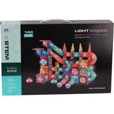 OMZ CH1174 Magnetic Tiles Light Version 140 Parça Kız Erkek Çocuk Oyuncak Eğitici Oyuncaklar