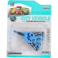 OMZ Die Cast Metal F-14 Benzeri Savaş Uçağı Mavi Kamuflaj Kız Erkek Çocuk Oyuncak Eğitici Oyuncaklar