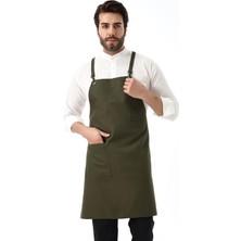 Barista Askılı Önlük Tek Cepli - Yeşil