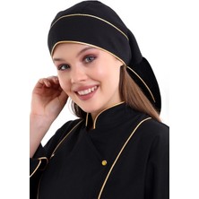 Kuyruklu Bone - Siyah-Sarı Biye