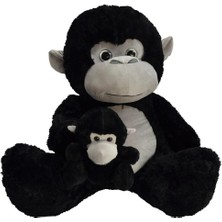 OMZ 80CM Yavrulu Maymun Kız Erkek Çocuk Oyuncak Eğitici Oyuncaklar