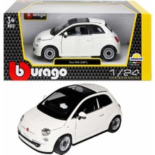 OMZ S00022106 Burago 1/24 Fiat 500 2007 Beyaz -Sun Kız Erkek Çocuk Oyuncak Eğitici Oyuncaklar