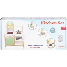 paraply T1011 Ahşap Çocuk Mutfağı (Led Yoktur) Kız Erkek Çocuk Oyuncak Eğitici Oyuncaklar