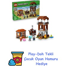 LEGO Minecraft Yağmacı Karakolu ve Çapulcu 21278 - Video Oyunu Seven Minecraft Hayranı 9 Yaş ve Üzeri Çocuklar Için Yaratıcı Oyuncak Yapım Seti, Doğum Günü Hediyesi (6 + Play-Doh Oyun Hamuru