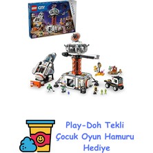 LEGO City Uzay Üssü ve Roket Fırlatma Rampası 60434-8 Yaş ve Üstü Kız ve Erkek Çocukları Için Uzay Gemisi, 6 Minifigür, Robot ve 2 Uzaylı Figürü Içeren Oyuncak Seti, D + Play-Doh Oyun Hamuru