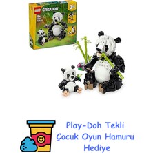 LEGO Creator 3’ü 1 Arada Vahşi Hayvanlar: Panda Ailesi 31165-8 Yaş ve Üzeri Çocuklar Için Orka Veya Penguene Dönüşen Oyuncak Yapım Seti, Doğum Günü Hediyesi (626 Parça + Play-Doh Oyun Hamuru
