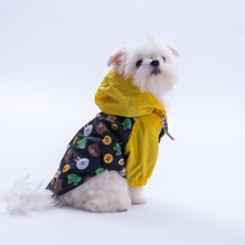 Pawstar Osaka Smile Sarı Emoji Desenli  Köpek Mont Köpek Yağmurluk Köpek Kıyafeti Köpek Elbisesi