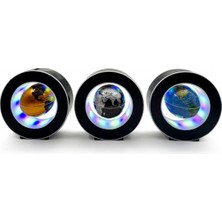 Manyetik Siyah Model Yuvarlak Ledli Dünya Küre