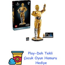 LEGO Star Wars™ C-3po™ 75398 - Yetişkinler Için Inşa Edilebilen Koleksiyonluk ve Nostaljik Droid Figürü Yapım Seti (1138 Parça) + Play-Doh Oyun Hamuru