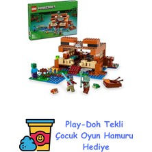 LEGO Minecraft Kurbağa Evi 21256-8 Yaş ve Üzeri Macera Oyunları Seven Çocuklar Için Yaratıcı Oyuncak Yapım Seti, Doğum Günü Hediyesi Fikri (400 Parça) + Play-Doh Oyun Hamuru