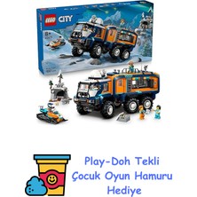 LEGO City Kutup Kaşifi Laboratuvar Kamyonu 60471-8 Yaş ve Üzeri Bilim Tutkunu Çocuklar Için Laboratuvar Kamyonu Içeren Yaratıcı Oyuncak Yapım Seti, Doğum Günü Hediyesi + Play-Doh Oyun Hamuru
