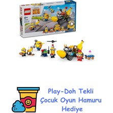 LEGO Despicable Me 4 Minyonlar ve Muz Araba 75580 6 Yaş ve Üzeri Çocuklar Için Filmden Esinlenen Yaratıcı Oyuncak Yapım Seti (136 Parça) + Play-Doh Oyun Hamuru