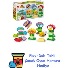 LEGO Duplo Town Yaratıcı Bahçe ve Çiçekler 10444-2 Yaş ve Üzeri Okul Öncesi Çocuklar Için Eğitici ve Yaratıcı Oyuncak Yapım Seti (45 Parça) + Play-Doh Oyun Hamuru