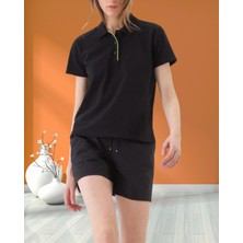 Minervaxint Kadın Regular Fit Pamuklu Basic Polo Yaka Tişört