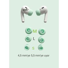 Emre Bilişim Kulaklık Için Silikon Uçları 6 Adet 4.5mm Den 5.5mm Ye Kadar Uyar( 2x Küçük - 2x Orta - 2x Büyük )Yeşil Yumuşak Silikon