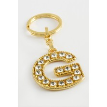 Zero Techmrt Sarı Renkli Taşlı Harf Anahtarlık-G