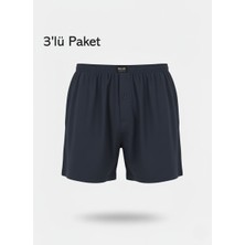 Balkonda Şort Külot Battal Beden %100 Pamuklu Cotton 3'lü Paket Düğmeli Rahat Model