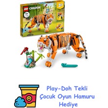 Lego® Creator 3’ü 1 Arada Muhteşem Kaplan 31129-9 Yaş ve Üzeri Çocuklar Için Kaplan, Kırmızı Panda ve Koi Balığı Içeren Oyuncak Yapım Seti (755 Parça) + Play-Doh Oyun Hamuru