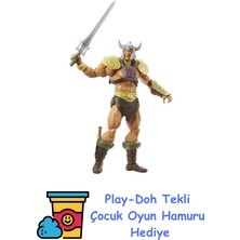 Masters Of The Universe Masterverse New Eternia He-Man Aksesuarlı Aksiyon Figürü, 17,78 cm Motu Koleksiyon Hediyesi, 6 Yaş ve Üzeri Hayranlar Için + Play-Doh Oyun Hamuru