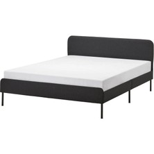 IKEA Slattum Çift Kişilik Karyola Vissle Koyu Gri 160 x 200 cm