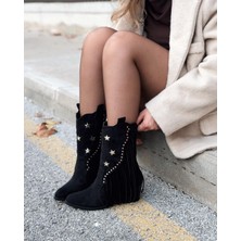 I Love Shoes Silvene Kadın Kovboy Çizme Siyah Süet