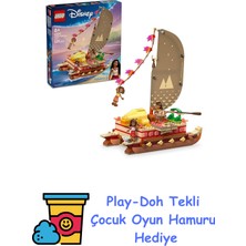 LEGO ǀ Disney Princess Moana’nın Macera Kanosu 43270, 6 Yaş ve Üzeri Kız ve Erkek Çocukları Için Yaratıcı Oyuncak Yapım Seti, Tekne ve 4 Bebek Figürü, Doğum Günü Hediy + Play-Doh Oyun Hamuru