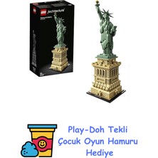 LEGO Architecture Özgürlük Heykeli 21042 - Seyahat, Tarih ve Mimari Seven Yetişkinler Için Sergilenebilir Yapım Seti (1685 Parça) + Play-Doh Oyun Hamuru