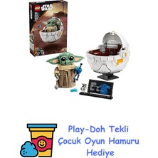 LEGO Star Wars: The Mandalorian Uçan Bebek Arabalı Grogu 75403-10 Yaş ve Üzeri Kız ve Erkek Çocuklar Için Yaratıcı Oyuncak Yapım Seti, Doğum Günü Hediyesi (1048 Parça) + Play-Doh Oyun Hamuru