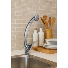 YDGR Gri Mix Kuğu Musluk Batarya Banyo Evye ( Çift Su Girişli)