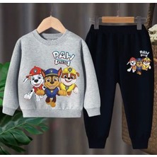 Punix Kids Punıx Kıds Özel Tasarım Bisiklet Yaka Paw ve Arkadaşları Baskılı Kışlık Trend Erkek Çocuk Eşofman Takımı