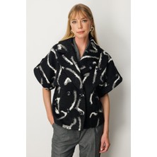 Ekol Yarasa Kol Desenli Mont Siyah 06005