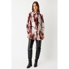 Esswaap Desenli Tunik  Bordo