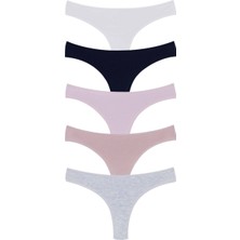 Intive Lingerie Kozabiat Dominant 5'li Pamuklu Ekonomik Günlük Külot-Beyaz/siyah/pudra/pembe/gri