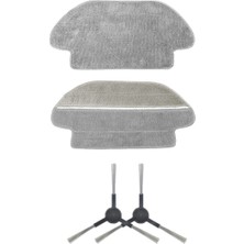 robotyedek Xiaomi Mop Pro STYJ02YM (Siyah) Uyumlu Yedek Mop ve Yan Fırça-4 Parça