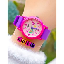 Q&Q Silikon Kordonlu 10 Atm Su Geçirmez Kız Çocuk Kol Saati Kişiye Özel Hediye Isimli Bileklik